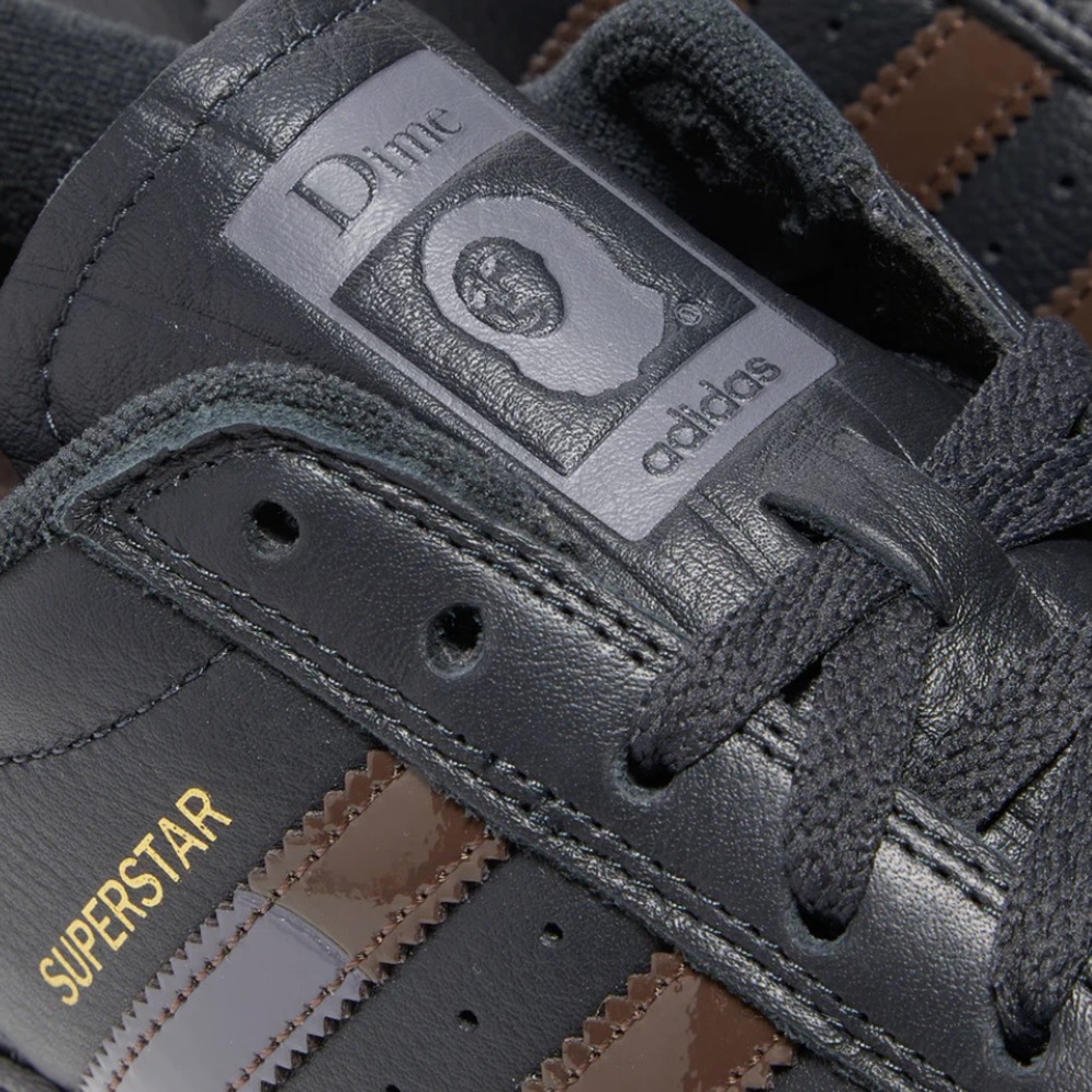 Adidas x Dime Superstar ADV Carbon Brown Skateboarding Sneakers - Picture 4 of 16